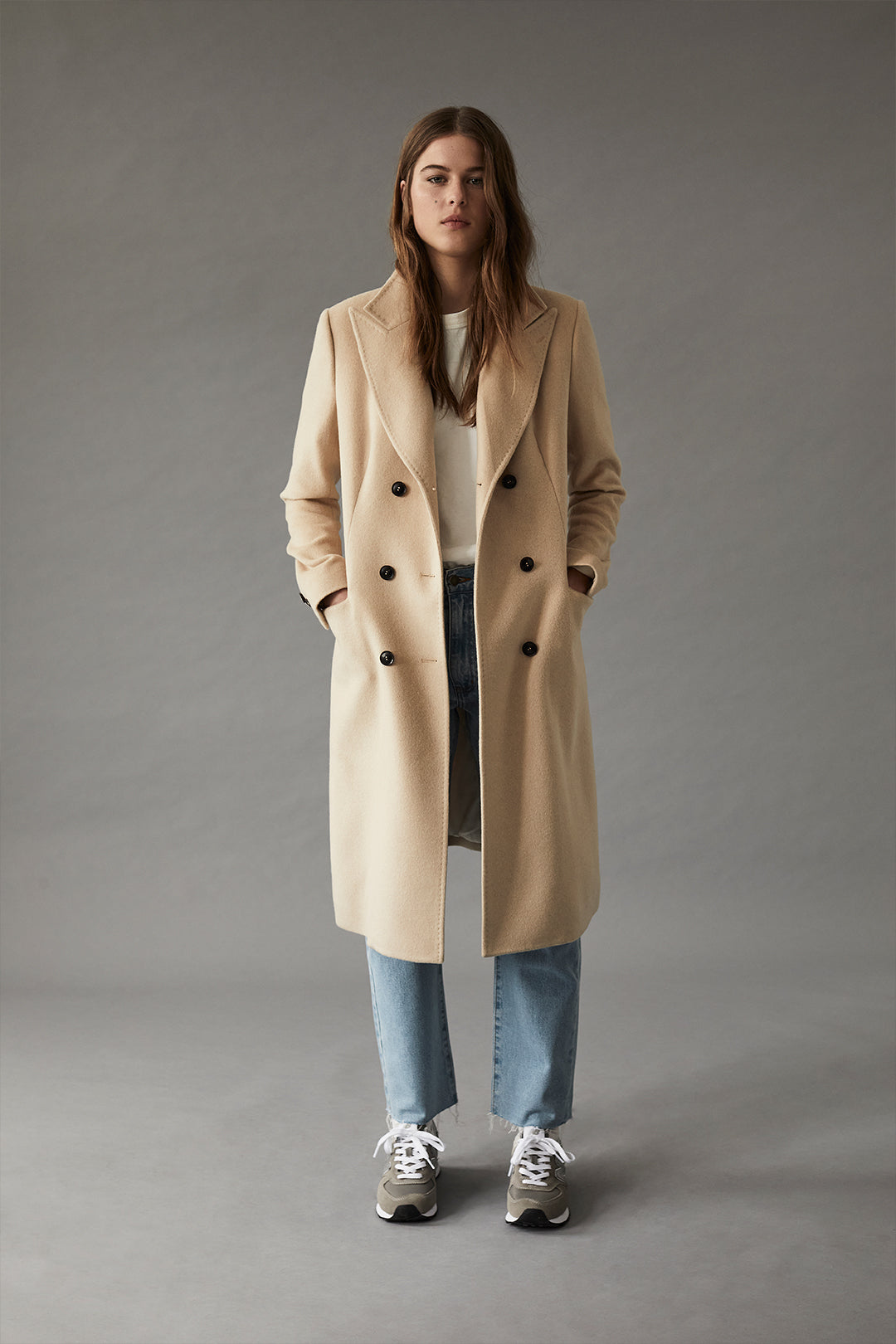 Camel double breasted overcoat best sale